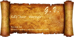 Gábor Verner névjegykártya